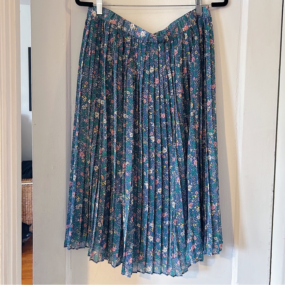 Banana Republic Pleated Floral Midi Skirt